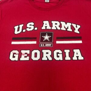 Gildan T-Shirt Men's Large 42x25 Red Armed Forces U.S. Army  Georgia